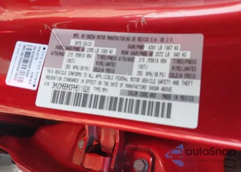 2023 Mazda Cx-30 2.5 S Select из США, поврежденный, VIN 3MVDMBBM0PM511828